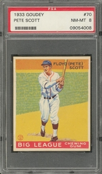 1933 Goudey #70 Floyd "Pete" Scott – PSA NM-MT 8 